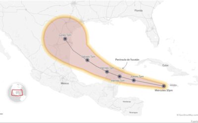 Trayectoria del Huracán ‘Beryl’ en México